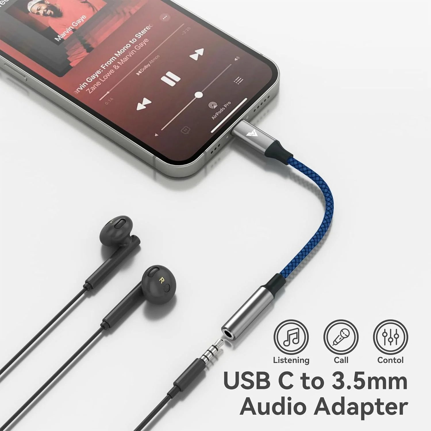Vaku Luxos® SonicArc Type C to 3.5 mm Jack Digital Audio DAC 24-bit/96KHz 3.5mm Connector Aux Cable, Headphone, Earphone USB C Converter for iPhone 16/15, Samsung, Oneplus, Other Phone - Image 4