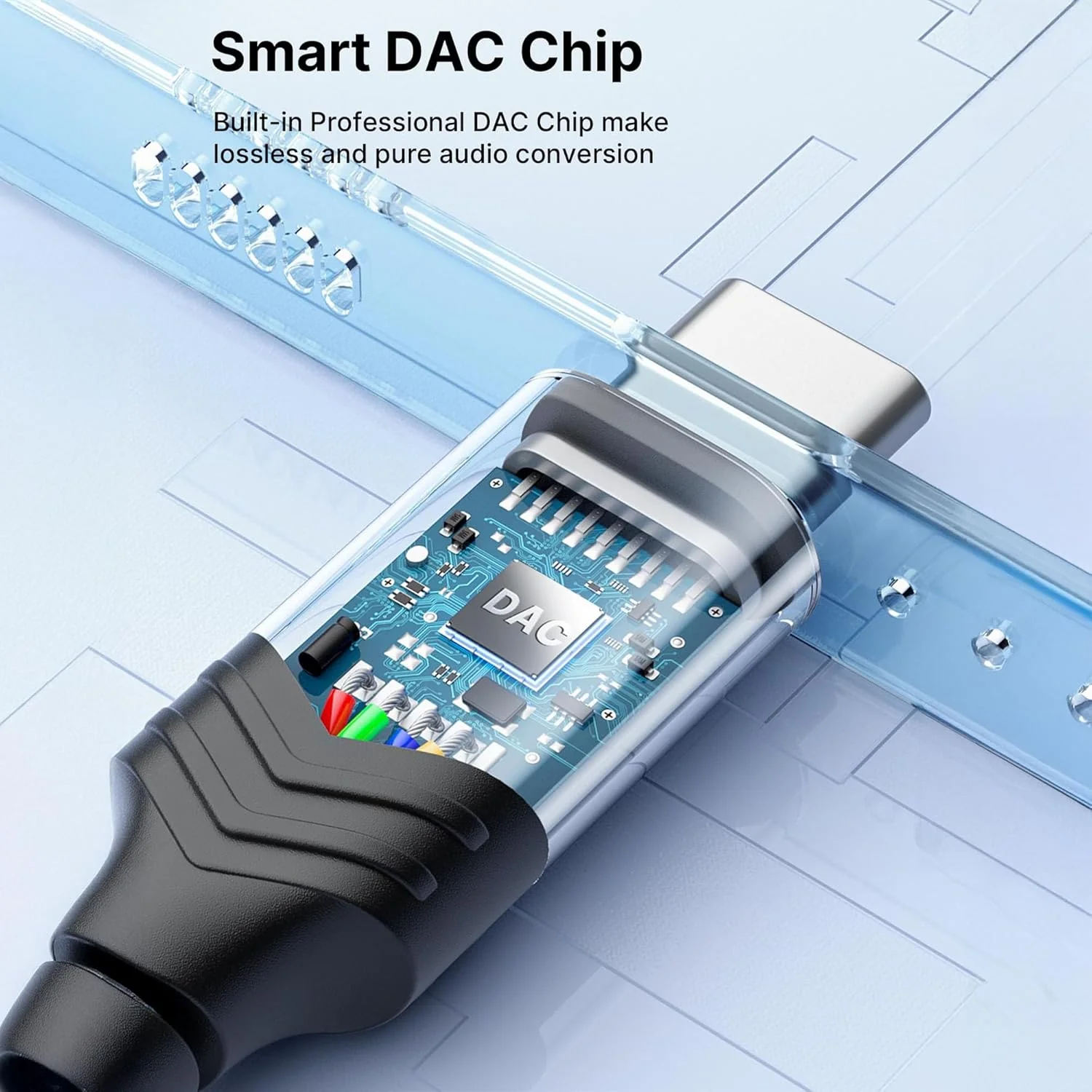 Vaku Luxos® SonicArc Type C to 3.5 mm Jack Digital Audio DAC 24-bit/96KHz 3.5mm Connector Aux Cable, Headphone, Earphone USB C Converter for iPhone 16/15, Samsung, Oneplus, Other Phone - Image 8