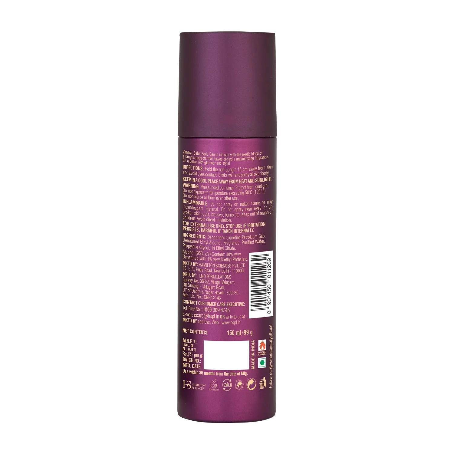 Vanesa Pack of 3 Babe Body Deodorant - 150ml Each - Image 6