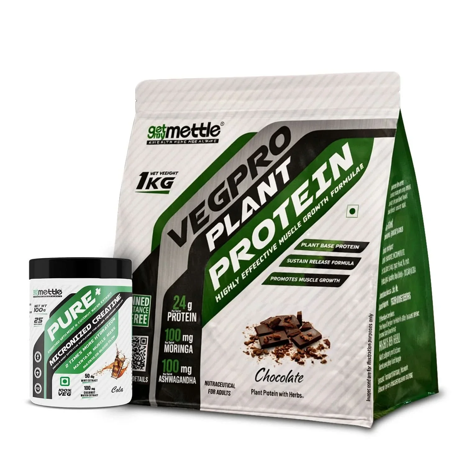 Veg pro 1kg + Creatine 100gm (cola) - Image 2