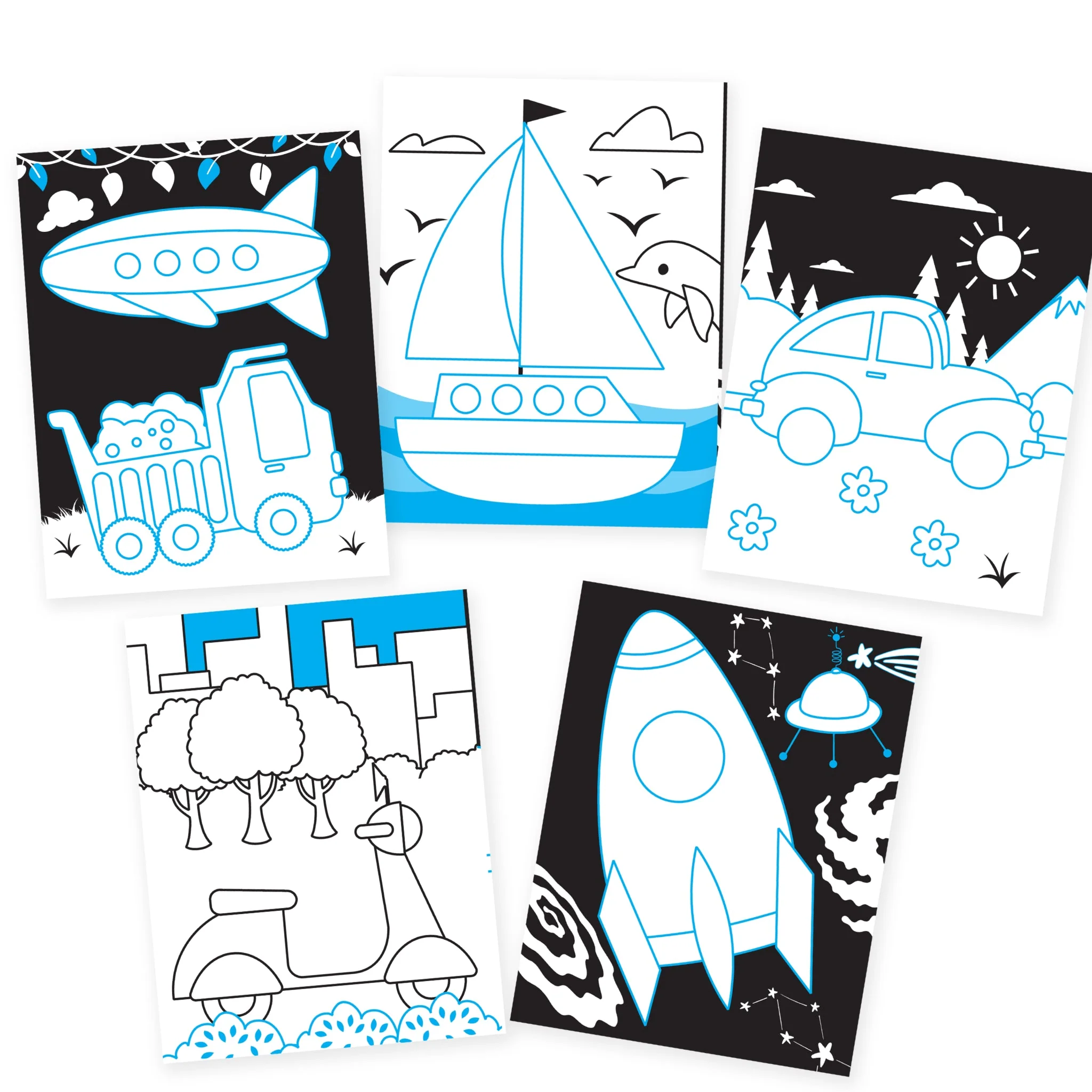 Vehicles Neon Colouring World Book for Kids Age 4 - 7  years with Neon Pens - Image 5
