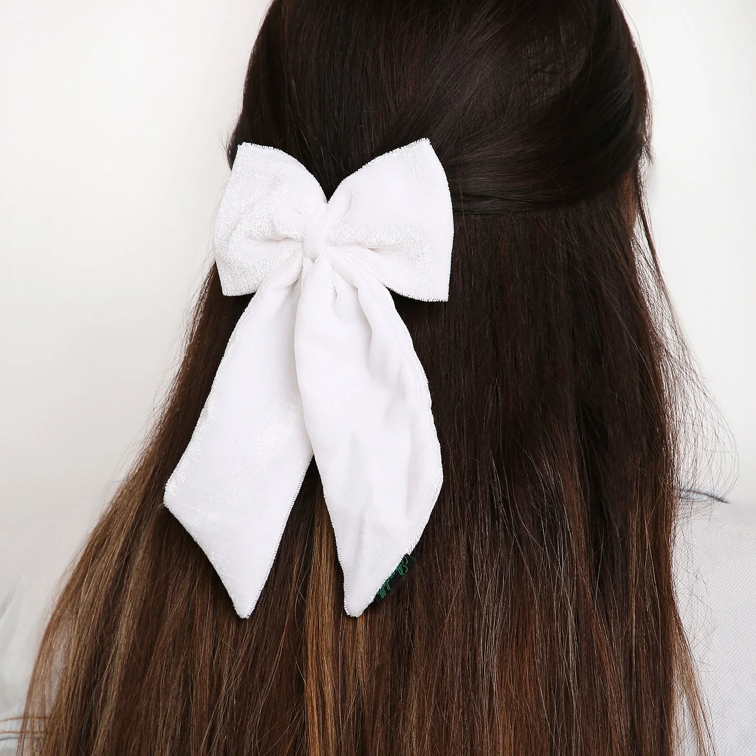 Velvet Hair Bow Accessory - Long Tail Style, Small - Image 9