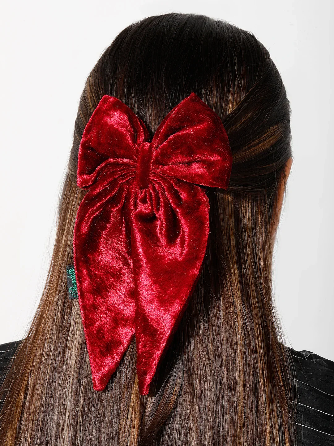 Velvet Long Tail Bow Hairpin: Anti-Breakage Hairclip - Image 8