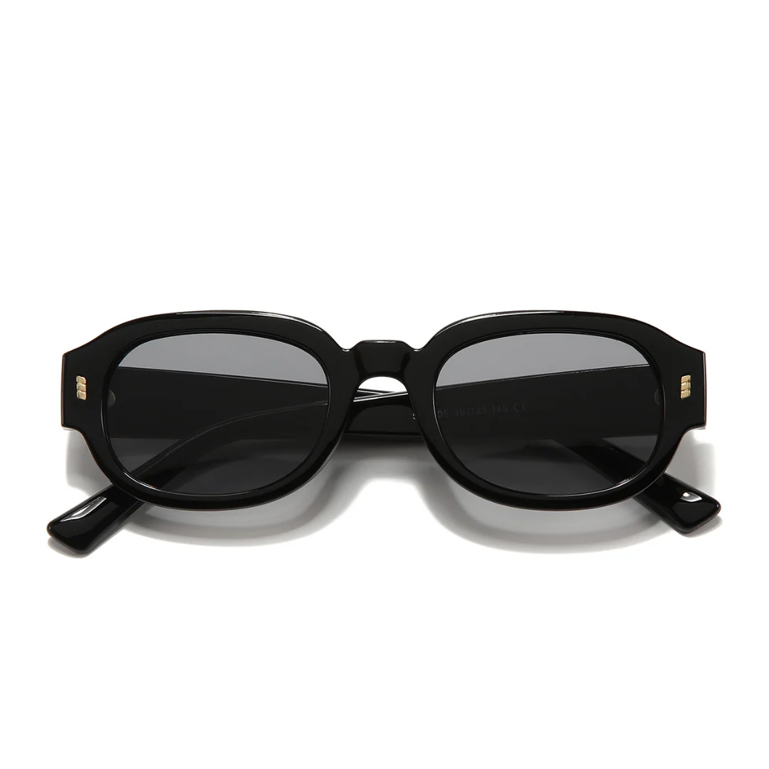 Venom Full Black Oval Sunglasses - Image 7