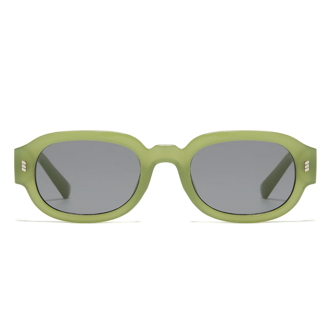 Venom Green Black Oval Sunglasses - Image 6