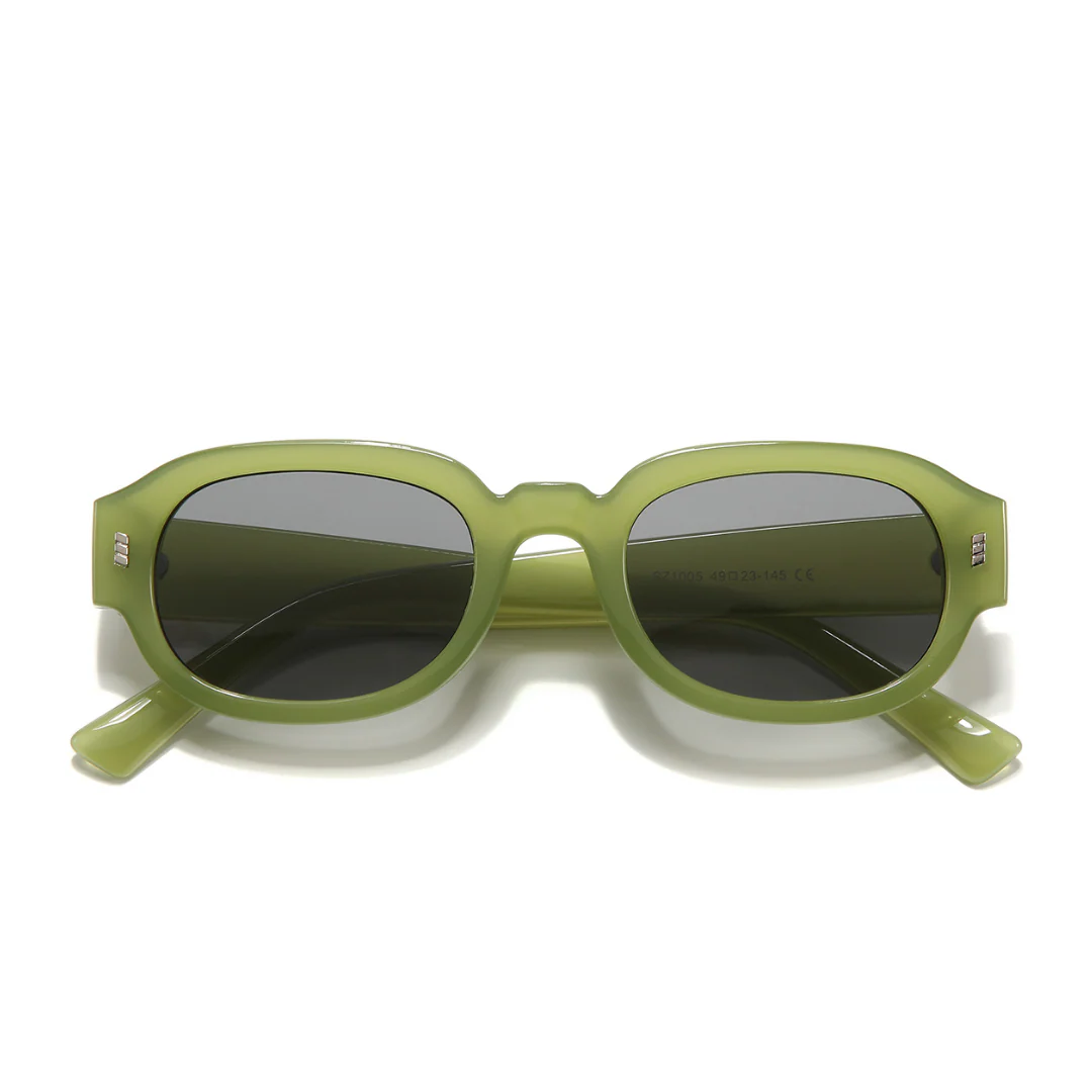 Venom Green Black Oval Sunglasses - Image 7