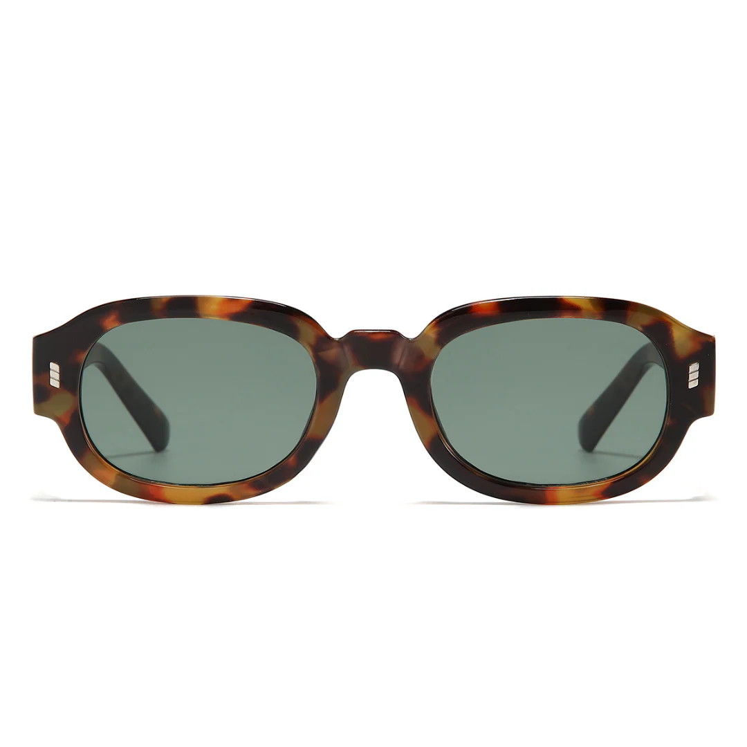 Venom Tortoise Green Oval Sunglasses - Image 6