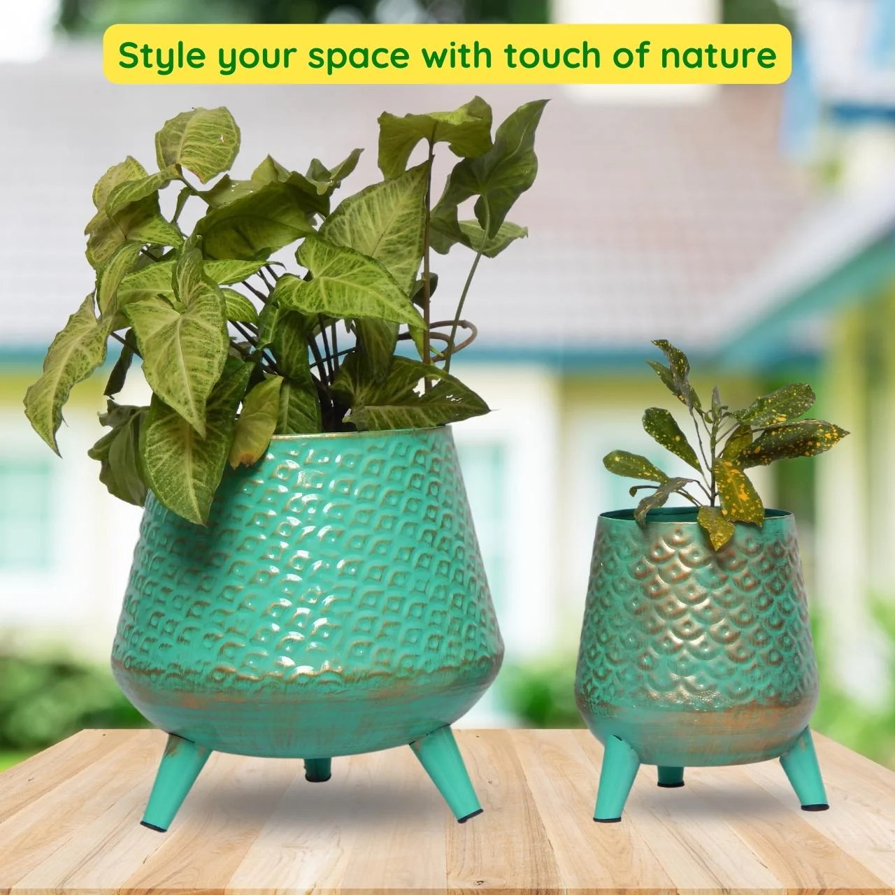 Verde Terquesa Iron Planter Stand Set – Indoor & Outdoor Décor - Image 6