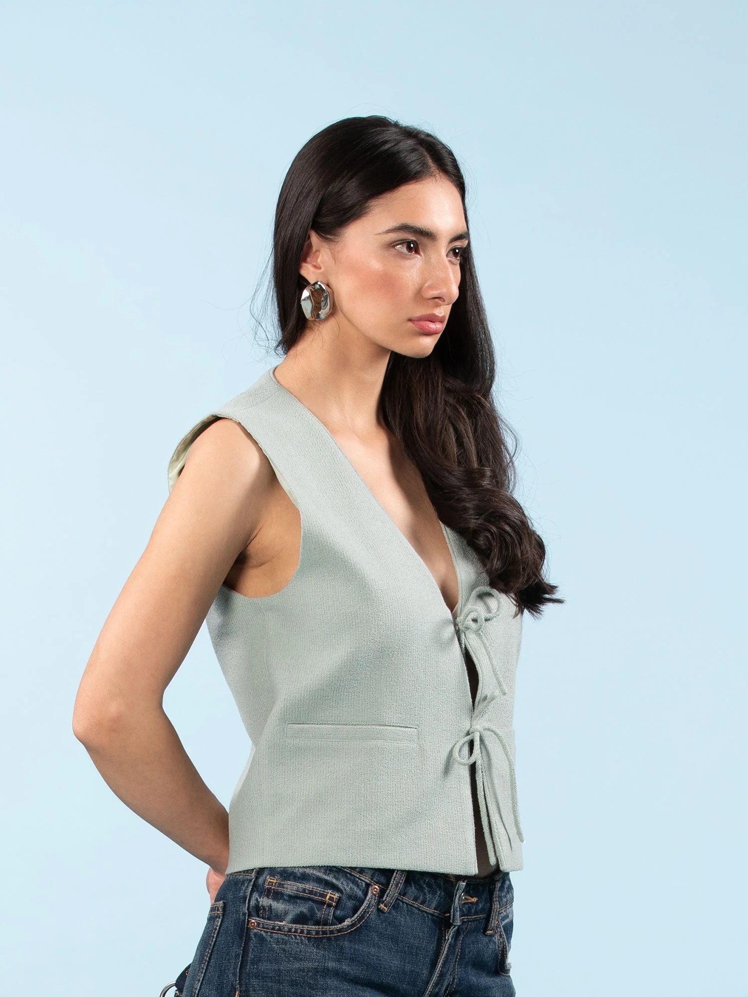Vest with Bow Closure - Image 15