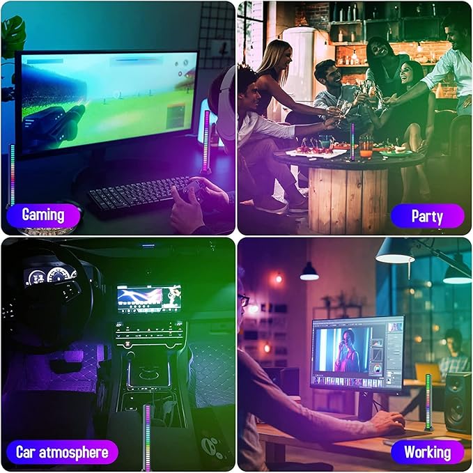 VibEQ: Sound Reactive RGB Light Bar, USB-C Rechargeable with In-built Mic & 32 Patterns, LED Strip for Car, Desk, Studio & Gaming Room - Image 11