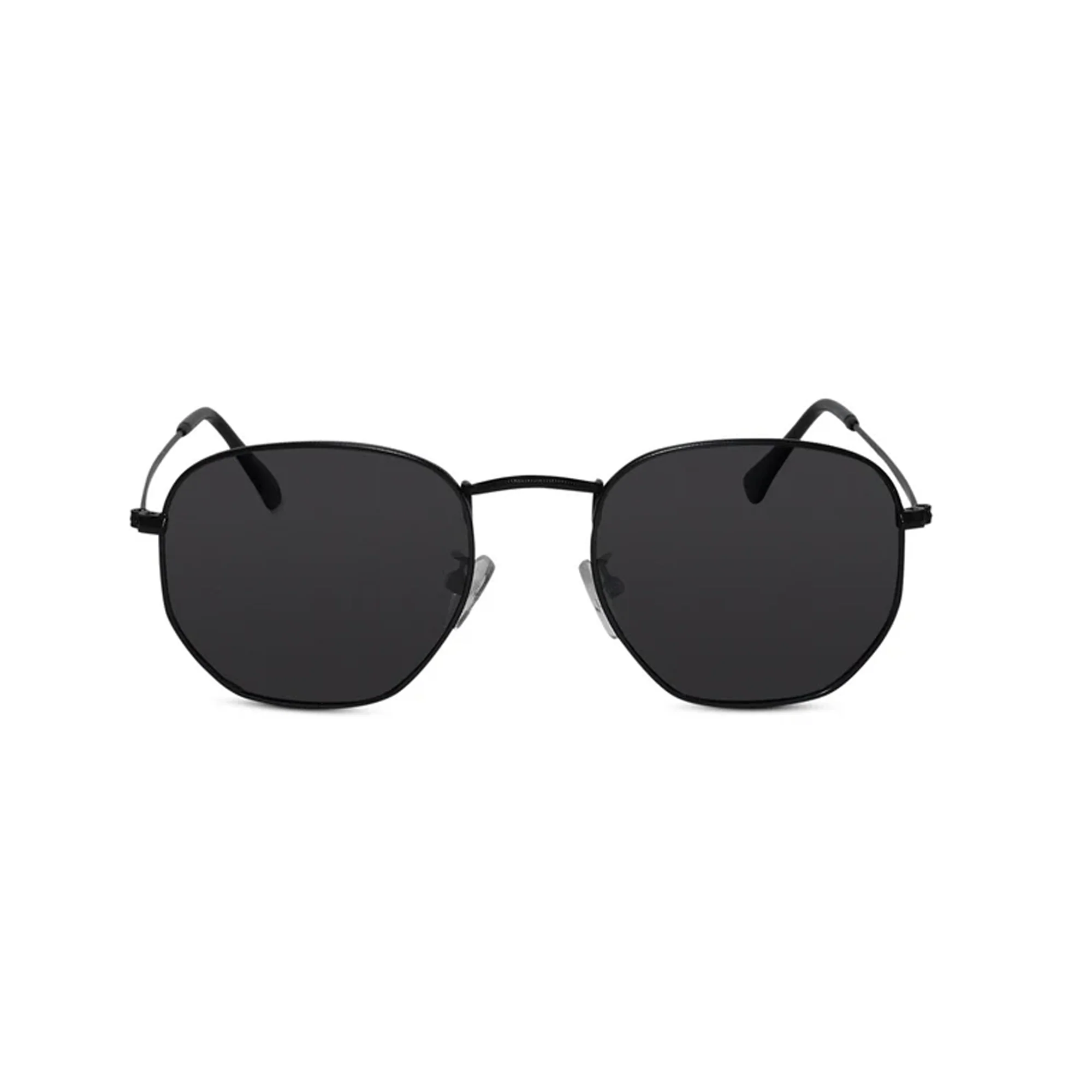 Vintage Black hexagonal Sunglasses For Men - Image 3