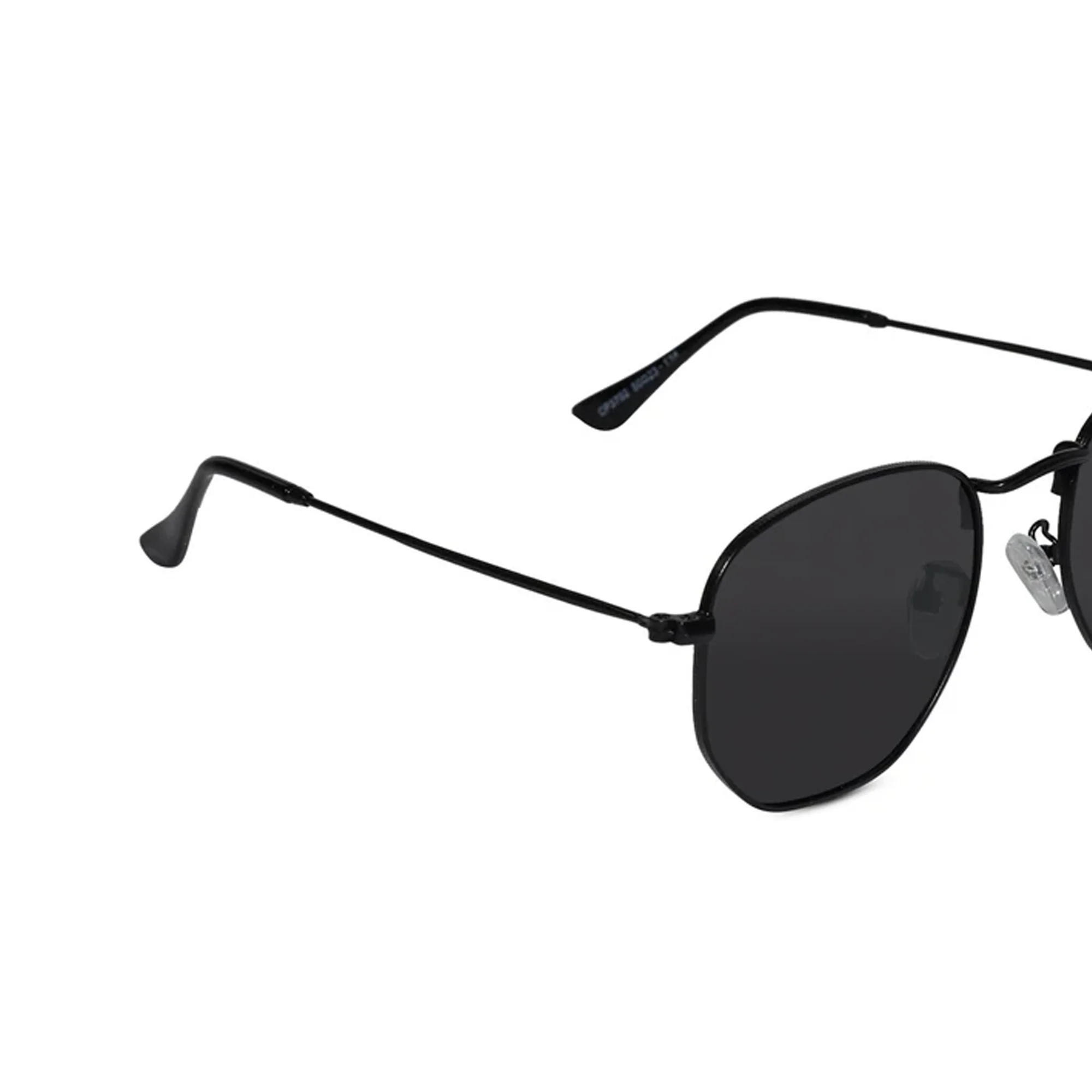 Vintage Black hexagonal Sunglasses For Men - Image 4