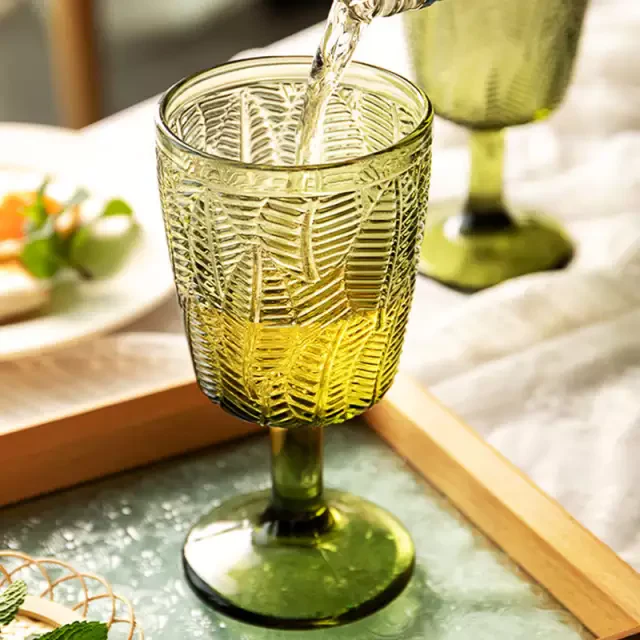 Vintage Leaf Embossed Wine Glasses (Set of 2) - Image 10