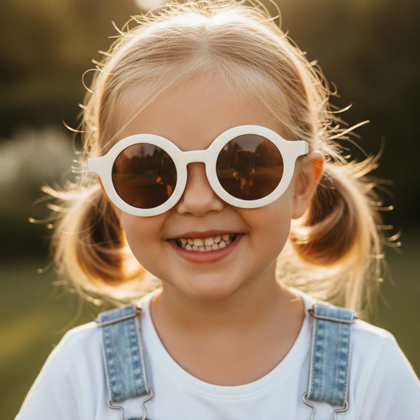Vintage Matt White Sunglasses For Kids