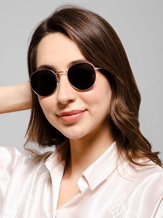 Vintage Polarised Golden Round Sunglasses - Image 3