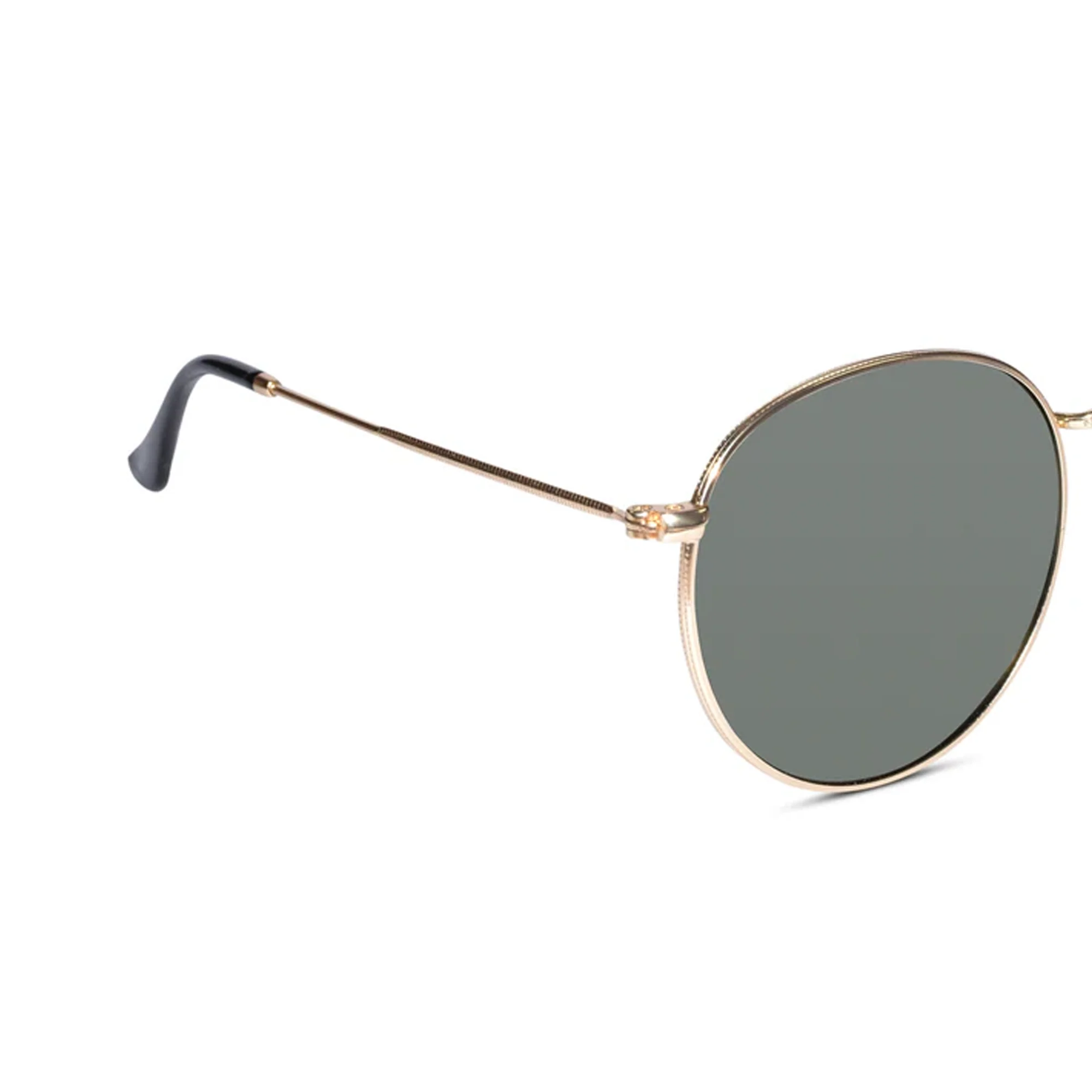 Vintage Polarised Golden Round Sunglasses - Image 5