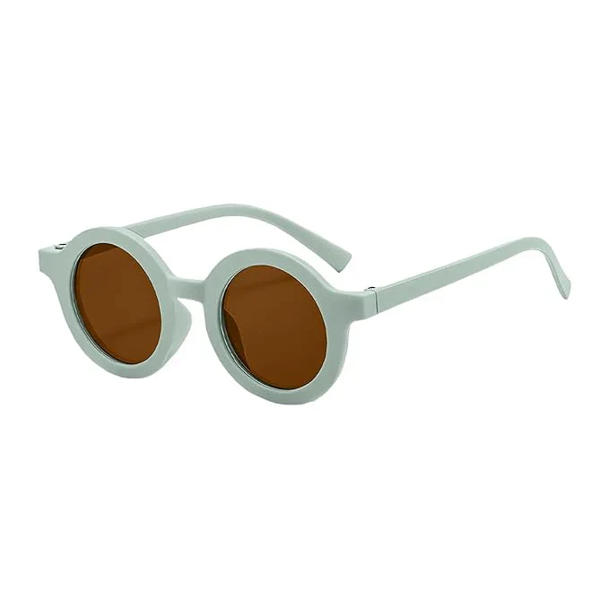 Vintage round matt yellow kids Sunglasses For Kids