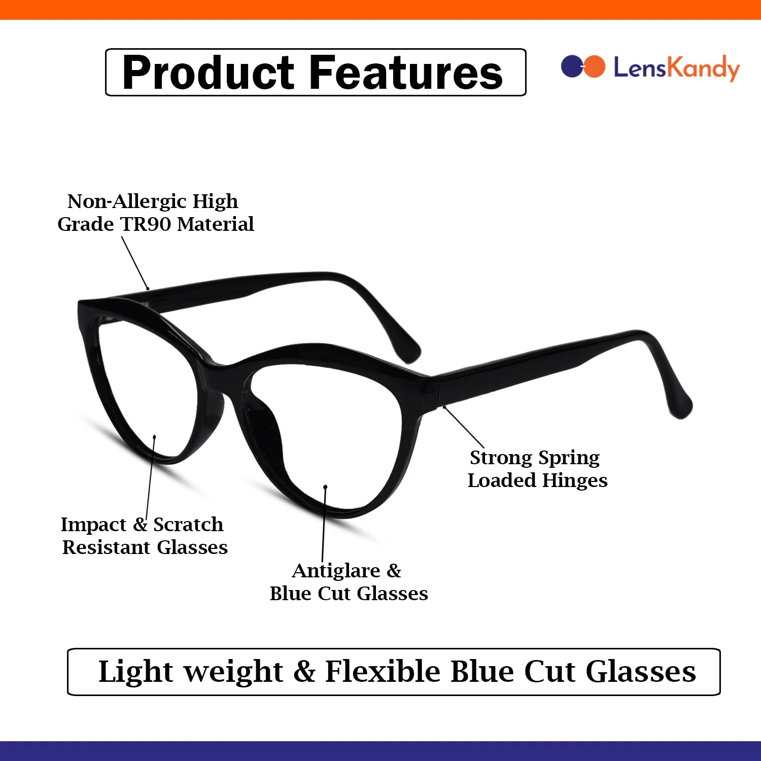 Vintage Shiny Black Cat Eye Eyeglasses - Image 3