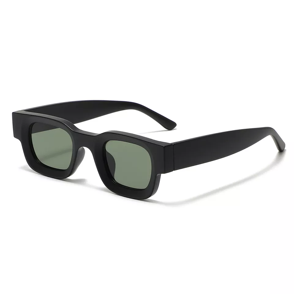 Vintage V1 Black Green Square Sunglasses - Image 3