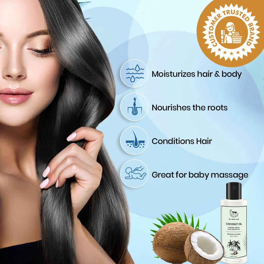 Virgin Coconut Oil - Cold Pressed Oil For Skin & Hair (Pure & Natural) @ 1 (Exclusive) - Image 3