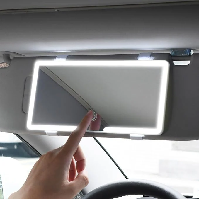 Virror: LED Visor Vanity Mirror with 3 Light Modes, 80 LEDs & Rechargeable Touch Control for Cars & SUVs - Image 2