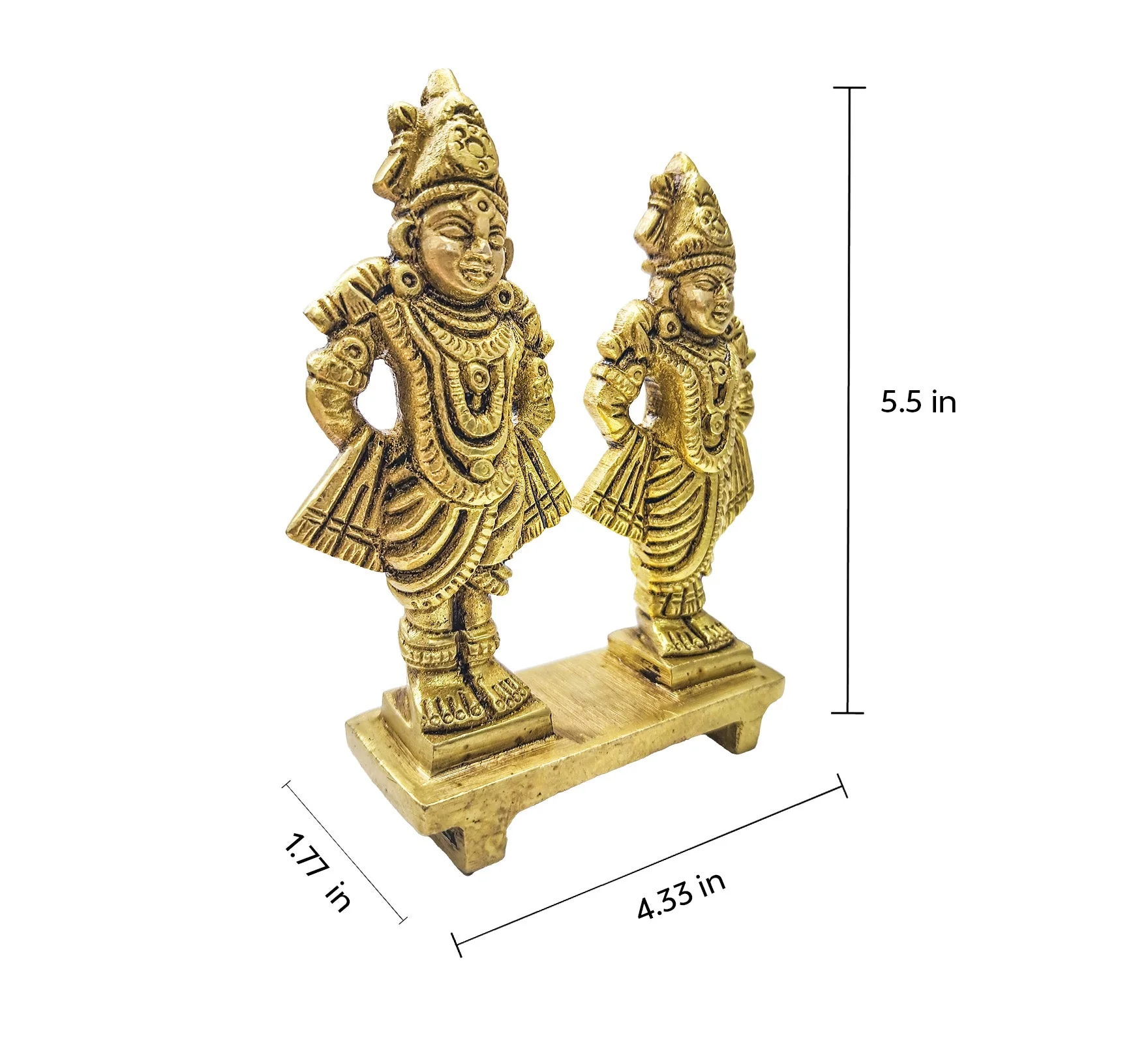 Vitthal Rukmini Idol | 100% Pure Brass | Antique Finish - Image 5