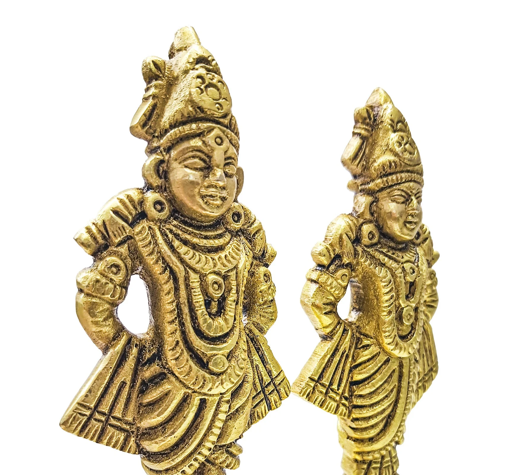 Vitthal Rukmini Idol | 100% Pure Brass | Antique Finish - Image 8