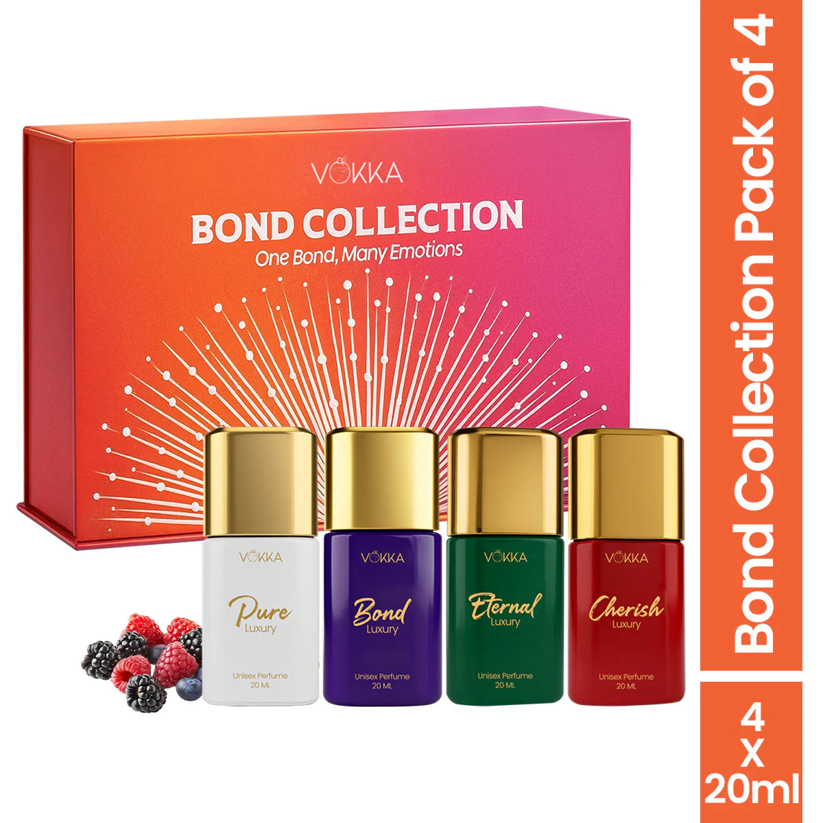 Vokka Bond Collection Luxury Long Lasting Unisex Perfume Gift Set 4x20ml - Image 11