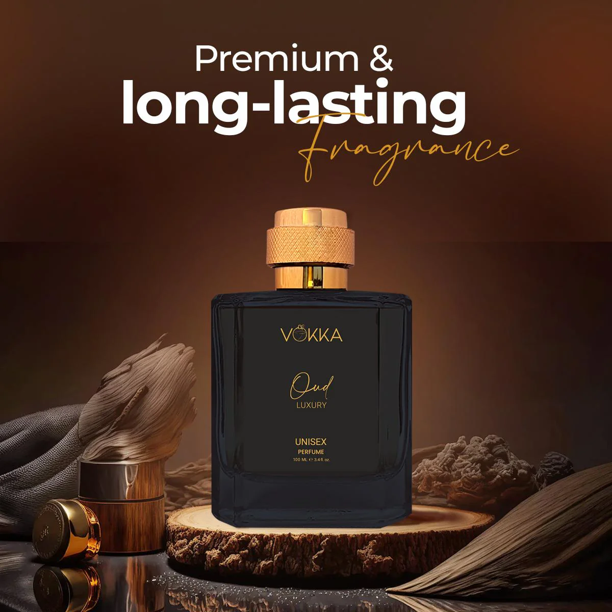 VOKKA Oud & Aqua 200 ml Pack of 2 x 100ml Unisex Luxury Long Lasting Perfume - Image 3