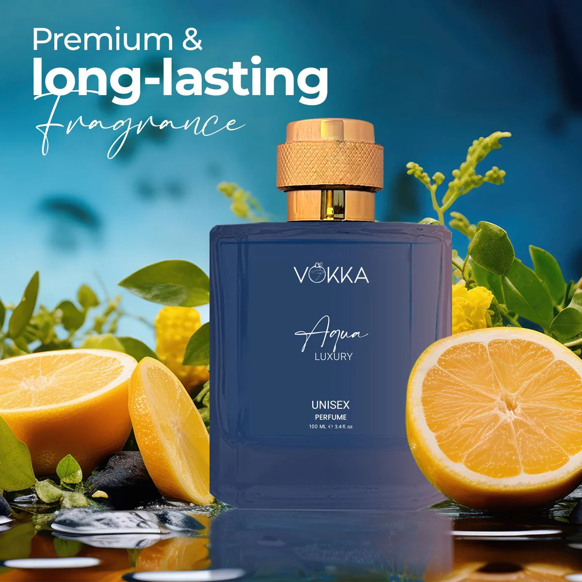 VOKKA Oud & Aqua 200 ml Pack of 2 x 100ml Unisex Luxury Long Lasting Perfume - Image 4