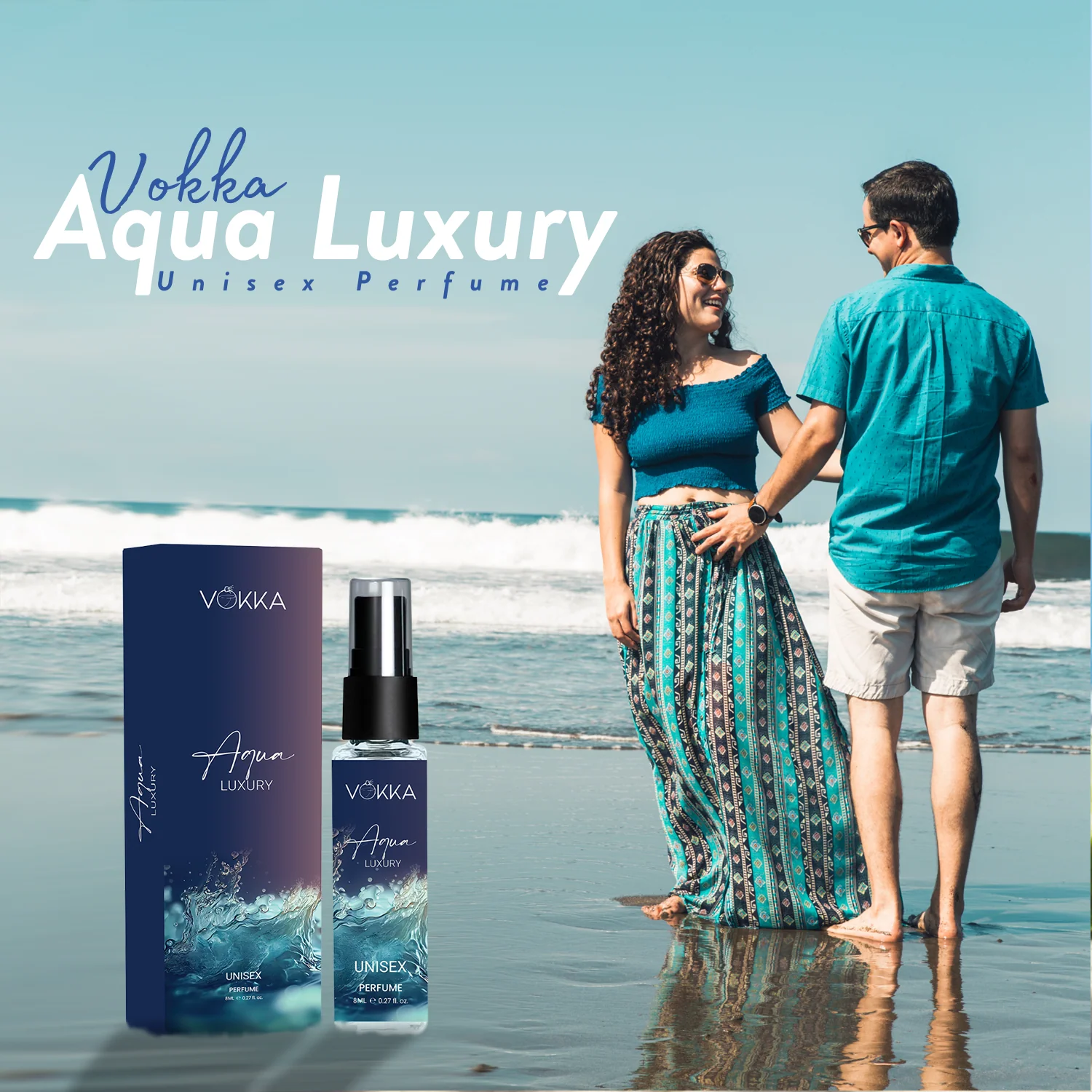 Vokka Pocket Perfume Aqua 8ml | Unisex Luxury Long Lasting Perfume for Men & Women | Aquatic Scent Eau De Parfum| EDP Fragrance for Gift | Travel & Skin Friendly | Notes: Aqua Woody Musky - Image 8
