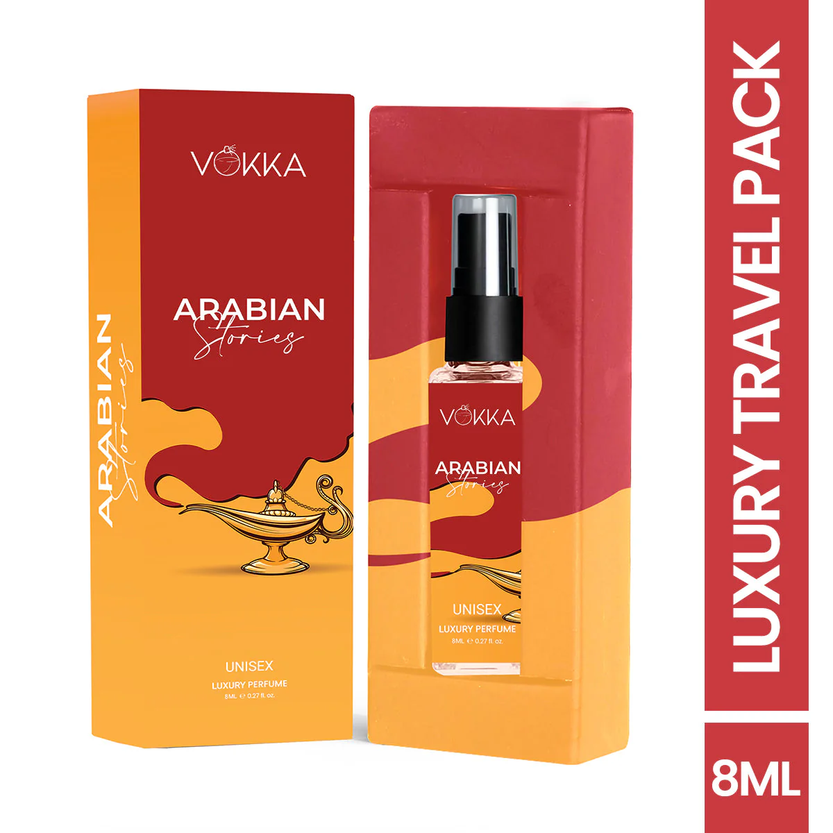 Vokka Pocket Perfume Arabian Stories 8ml | Unisex Luxury Long Lasting Arabian Perfume For Men & Women | Arabic Fruity Scent Eau De Parfum | EDP Fragrance for Gift | Notes: Fruity Musky - Image 2