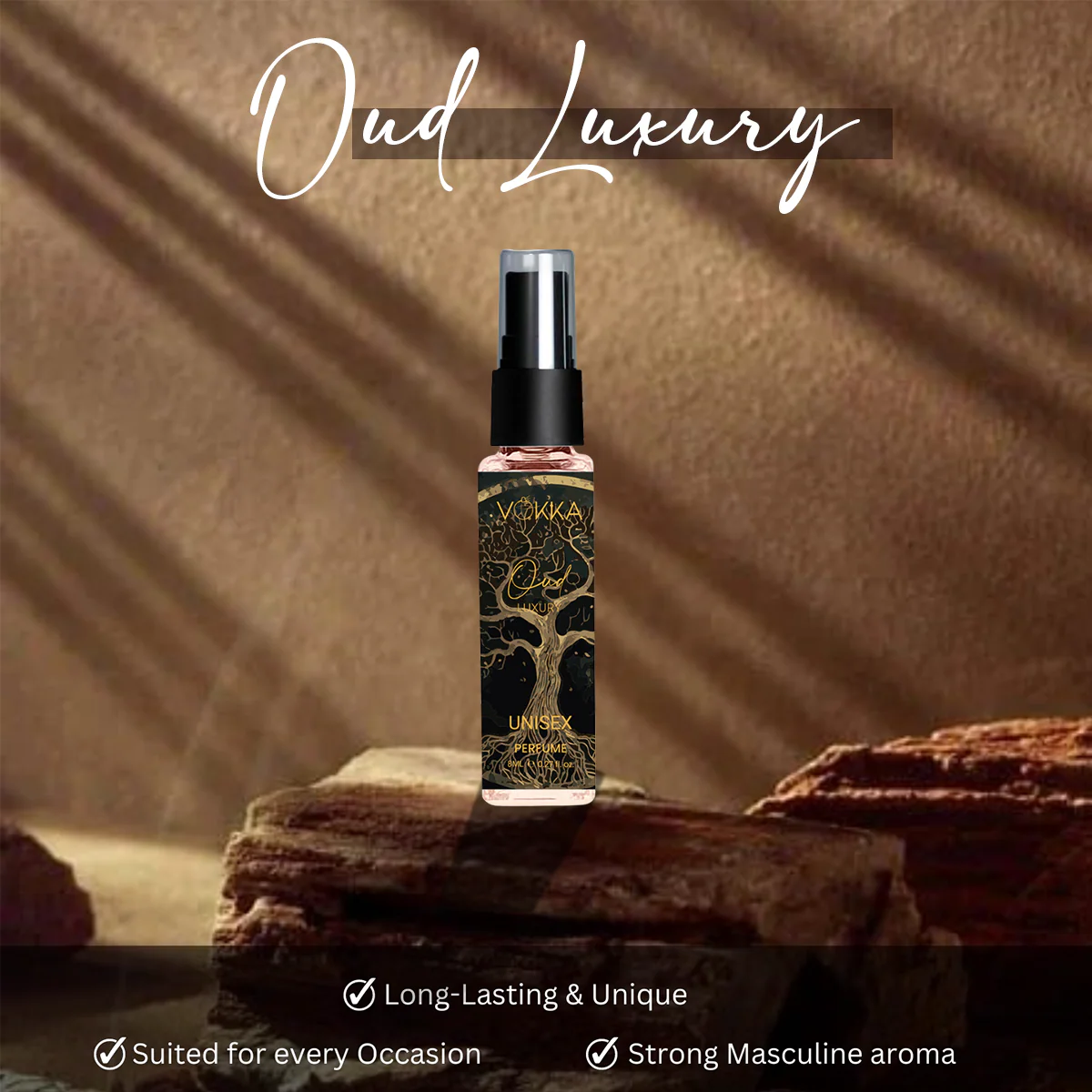 Vokka Pocket Perfume Oud 8ml | Unisex Luxury Long Lasting Smokey Perfume for Men & Women | Woody Pleasant Scent Eau De Parfum | EDP Fragrance for Gift | Notes: Tobacco Sandalwood Agarwood - Image 7