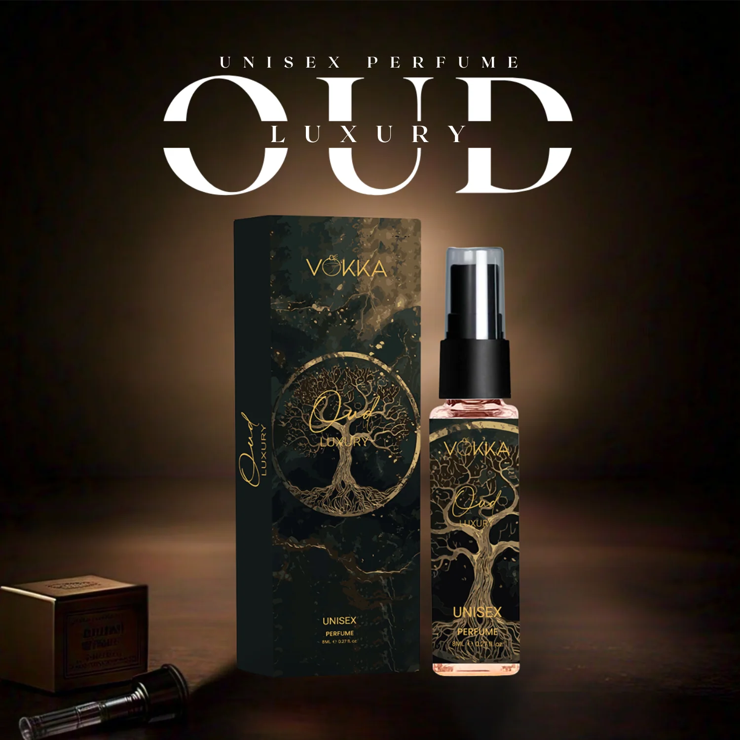 Vokka Pocket Perfume Oud 8ml | Unisex Luxury Long Lasting Smokey Perfume for Men & Women | Woody Pleasant Scent Eau De Parfum | EDP Fragrance for Gift | Notes: Tobacco Sandalwood Agarwood - Image 8