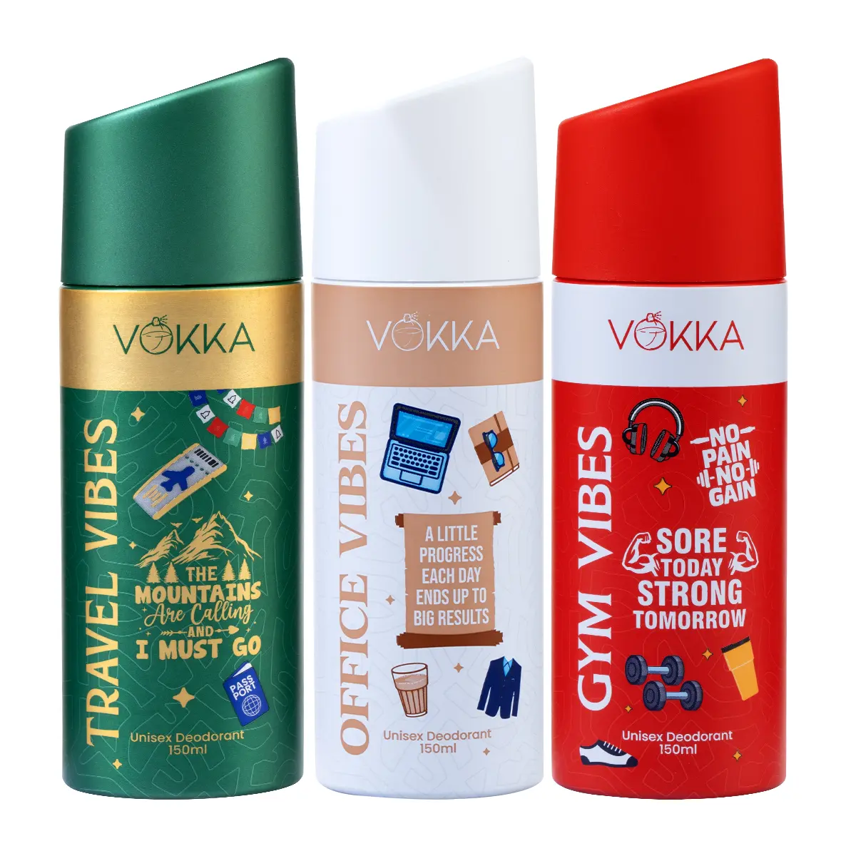 Vokka Vibes Deodorant Combo Pack 450ml - 150ml x 3 - Image 22