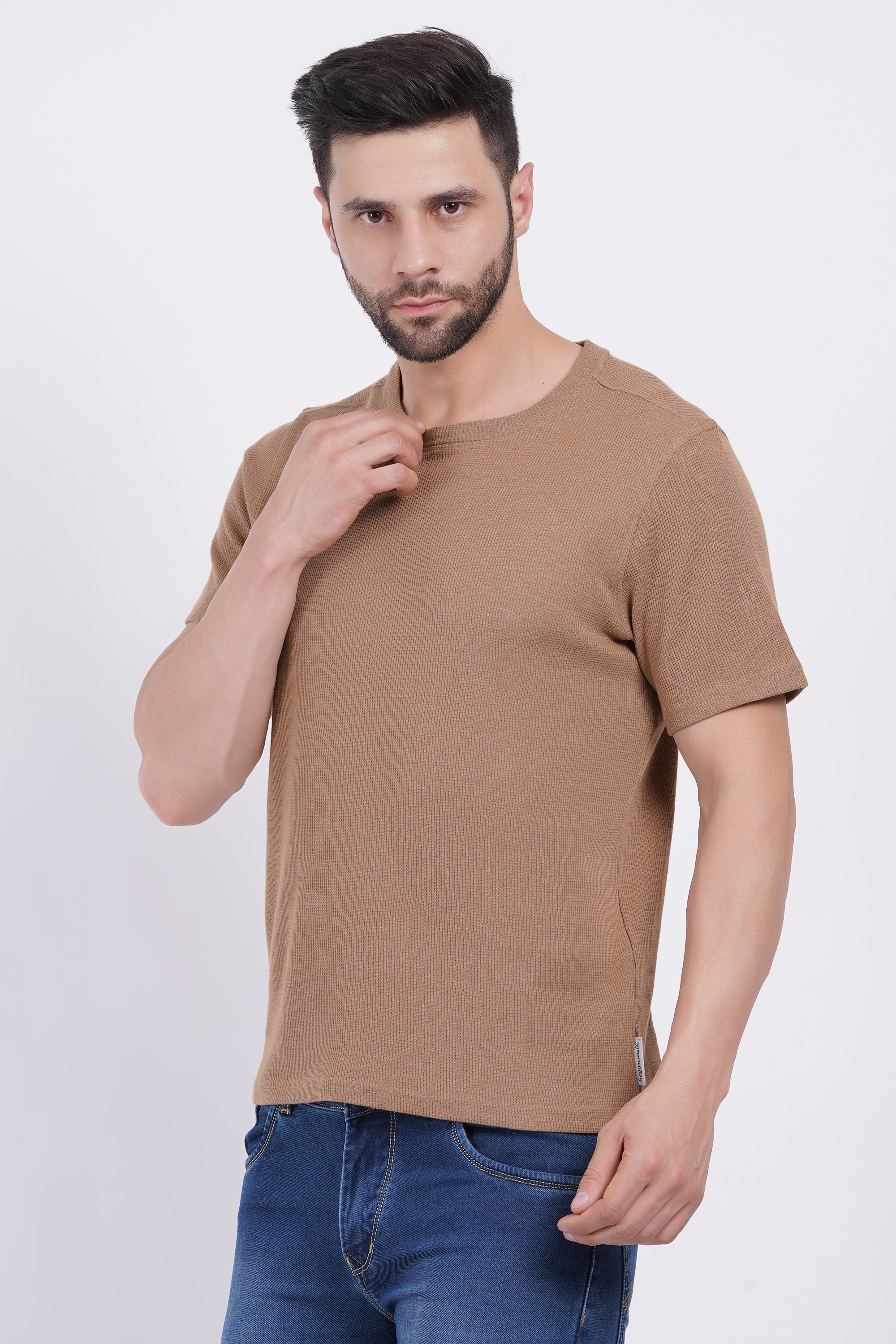 Waffle Beige T-shirt - Image 3
