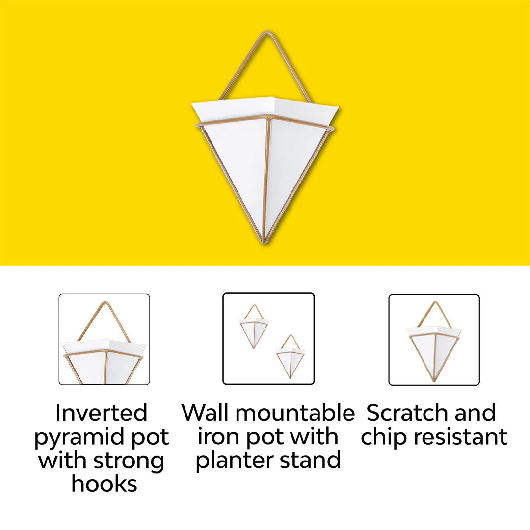 Wall Hanging Pyramid Planter | Set Of 2 - Image 10