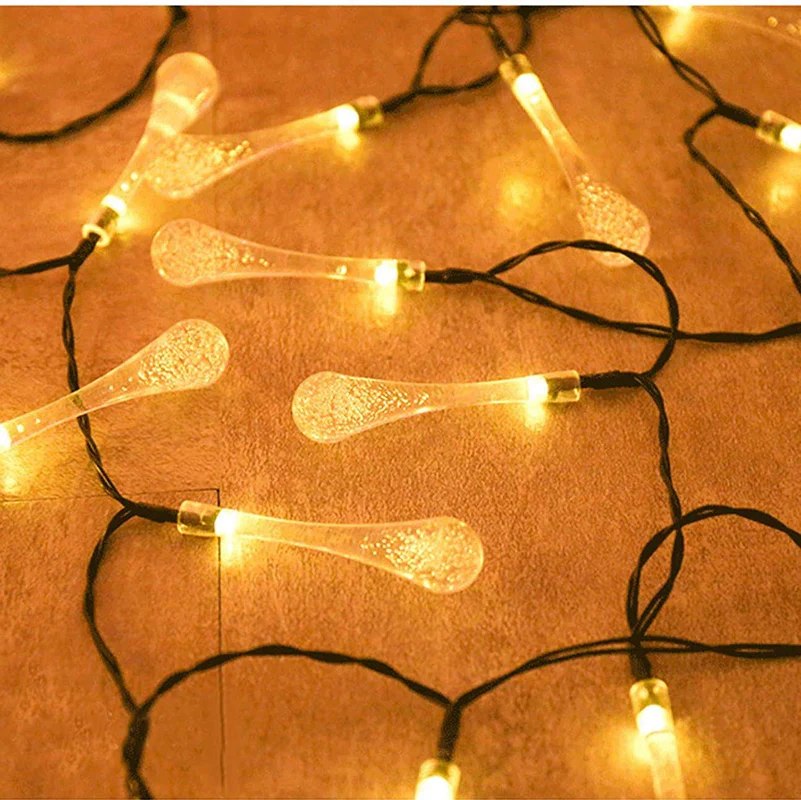 Warm White Water Drop Curtain Lights (Pack of 1 With 20Pcs Drop Shape,  20 LED, 8 Mode) - Image 3