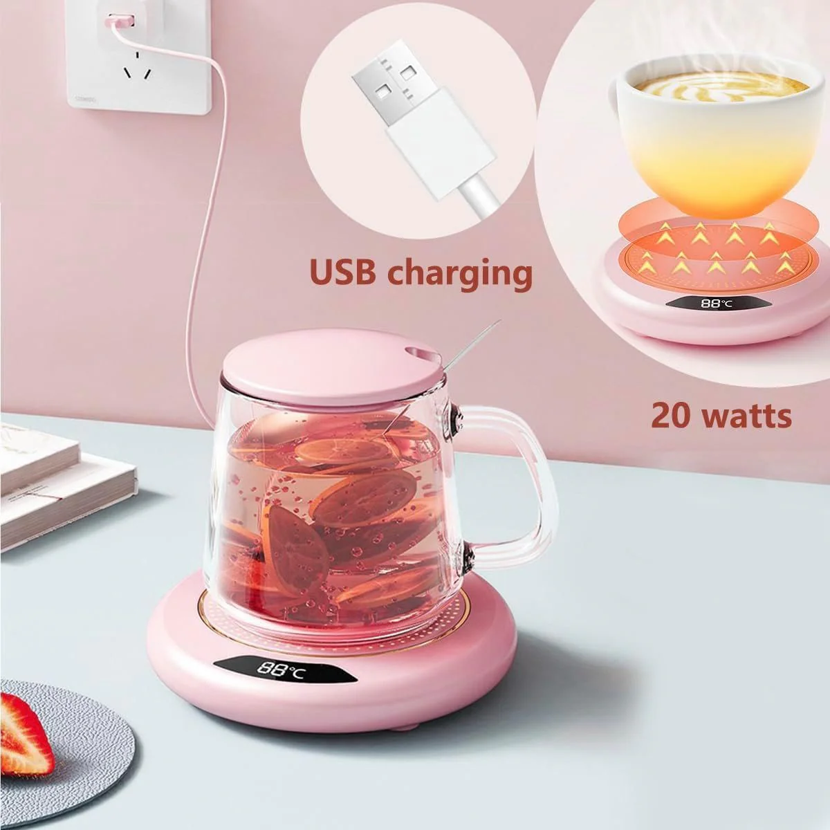 Warmy: USB-Powered Coffee Mug Warmer with LCD Display for Keeping Your Beverages Hot & Ready - Image 5
