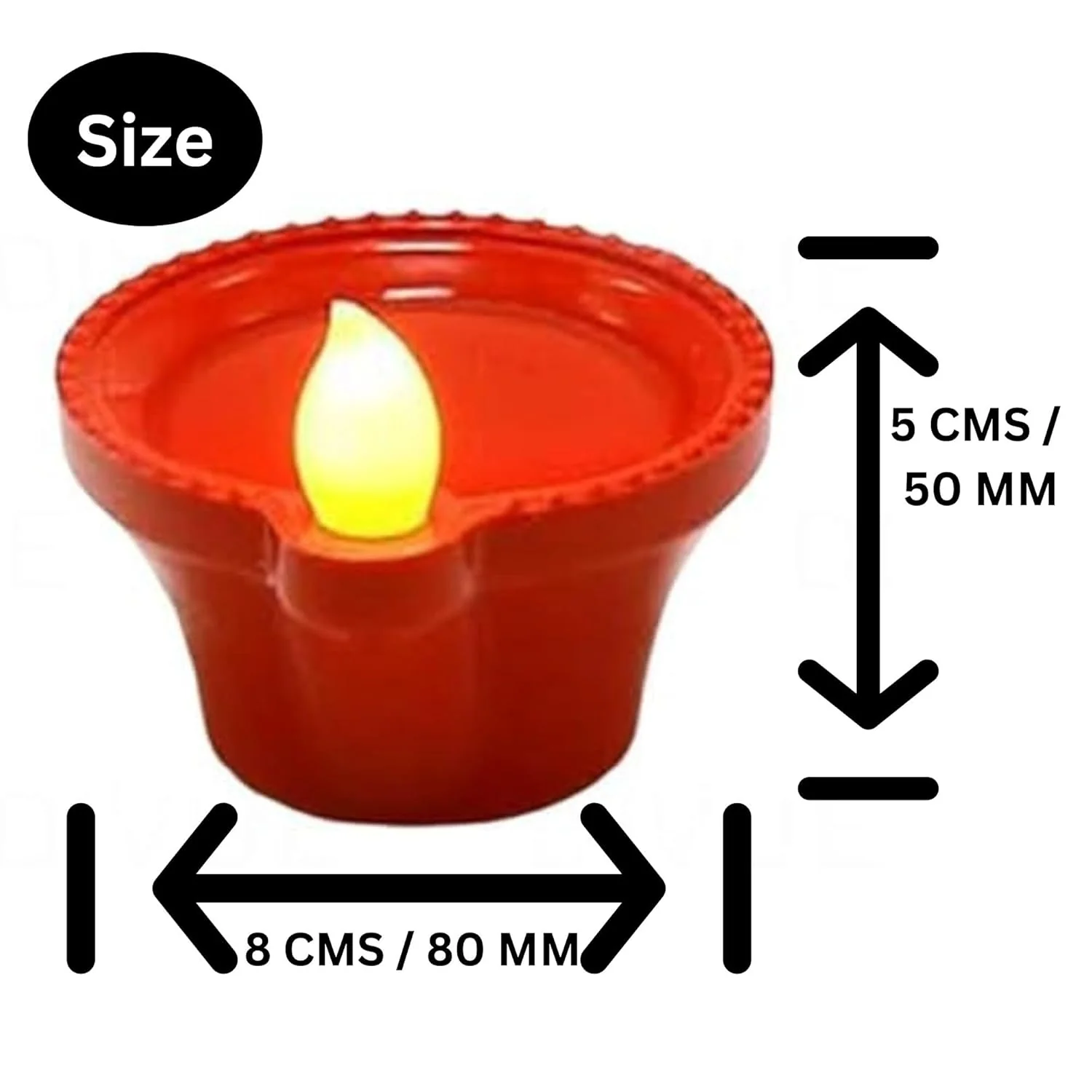 Water Sensor Eco-Friendly Led Diyas Candle E-Diya, Decoration Diwali Lights (Pack of 24) - Image 3