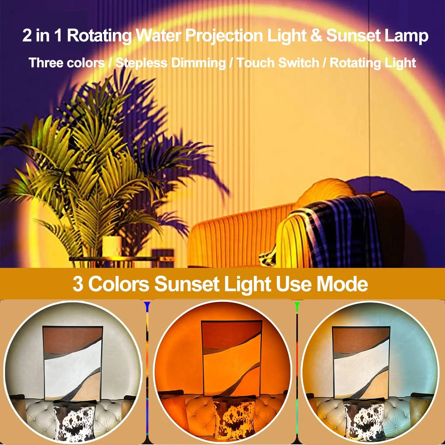 Water Wave LED Rotation Ambient Night Light - Image 7