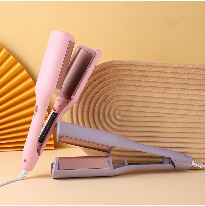 WavePro: 32mm Wave Barrel Curling Iron with Ionic Technology, 4 Temp Settings & Ceramic Hair Crimper for Deep Waves - Image 6