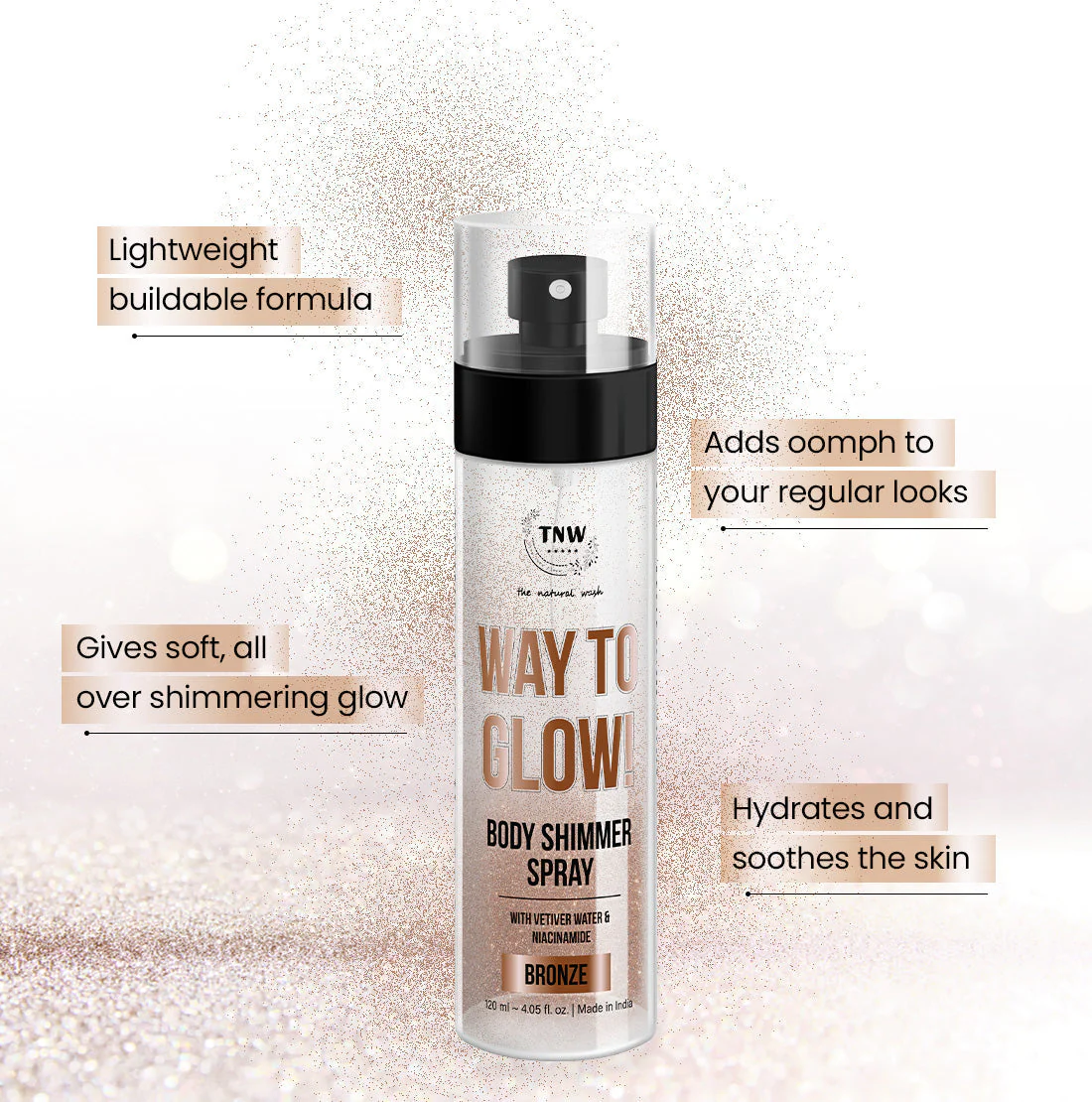 Way to Glow Body Shimmer Spray for Nourishes skin & Enhance skin texture . - Image 2