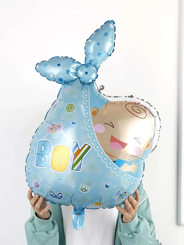 Welcome Baby Boy Decoration Pack of 5pcs Foil Balloon (Blue) (Pack of 5) - Image 2