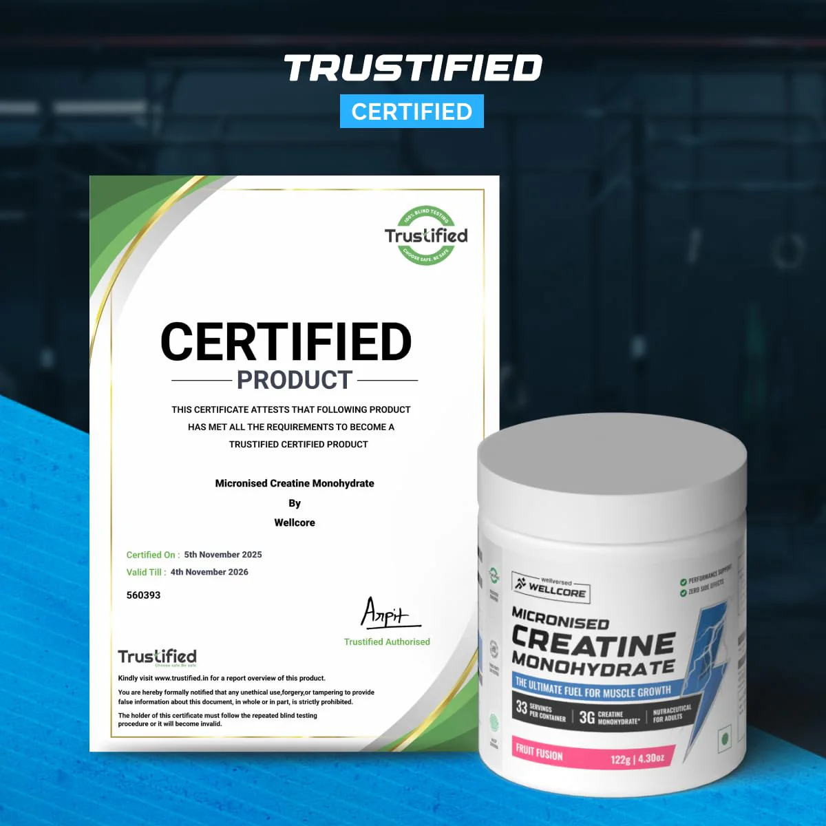 Wellcore Pure Micronised Creatine Powder (Fruit Fusion) - Image 2