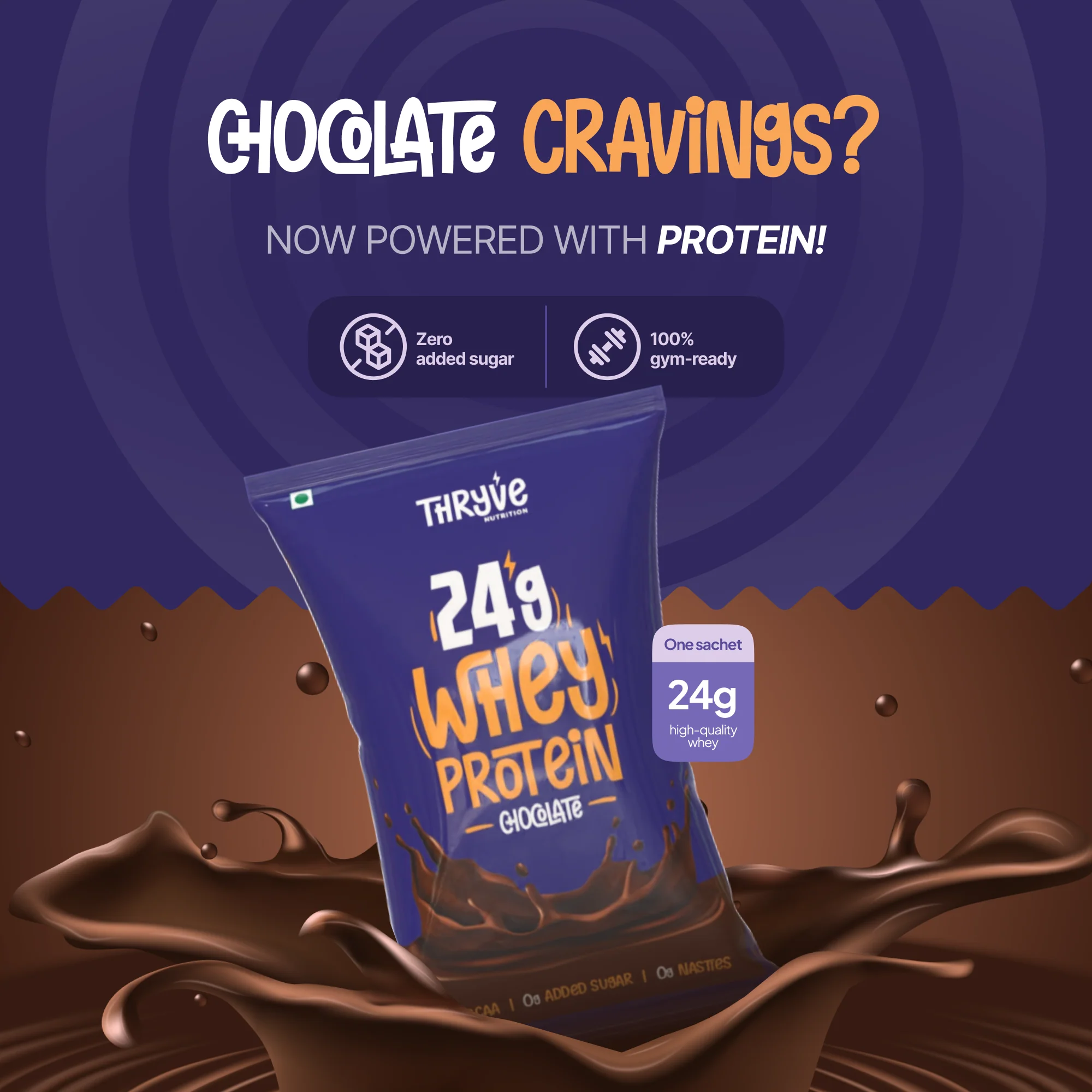 Whey Protein Single Serving Sachet | 24g Protein | Chocolate Flavor - Image 2