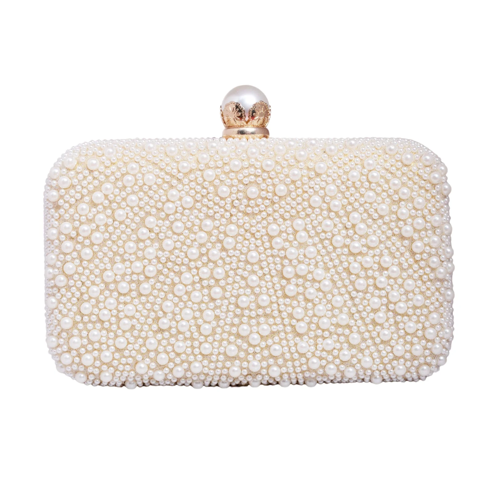 White Beaded Pearl Clutch - Image 3