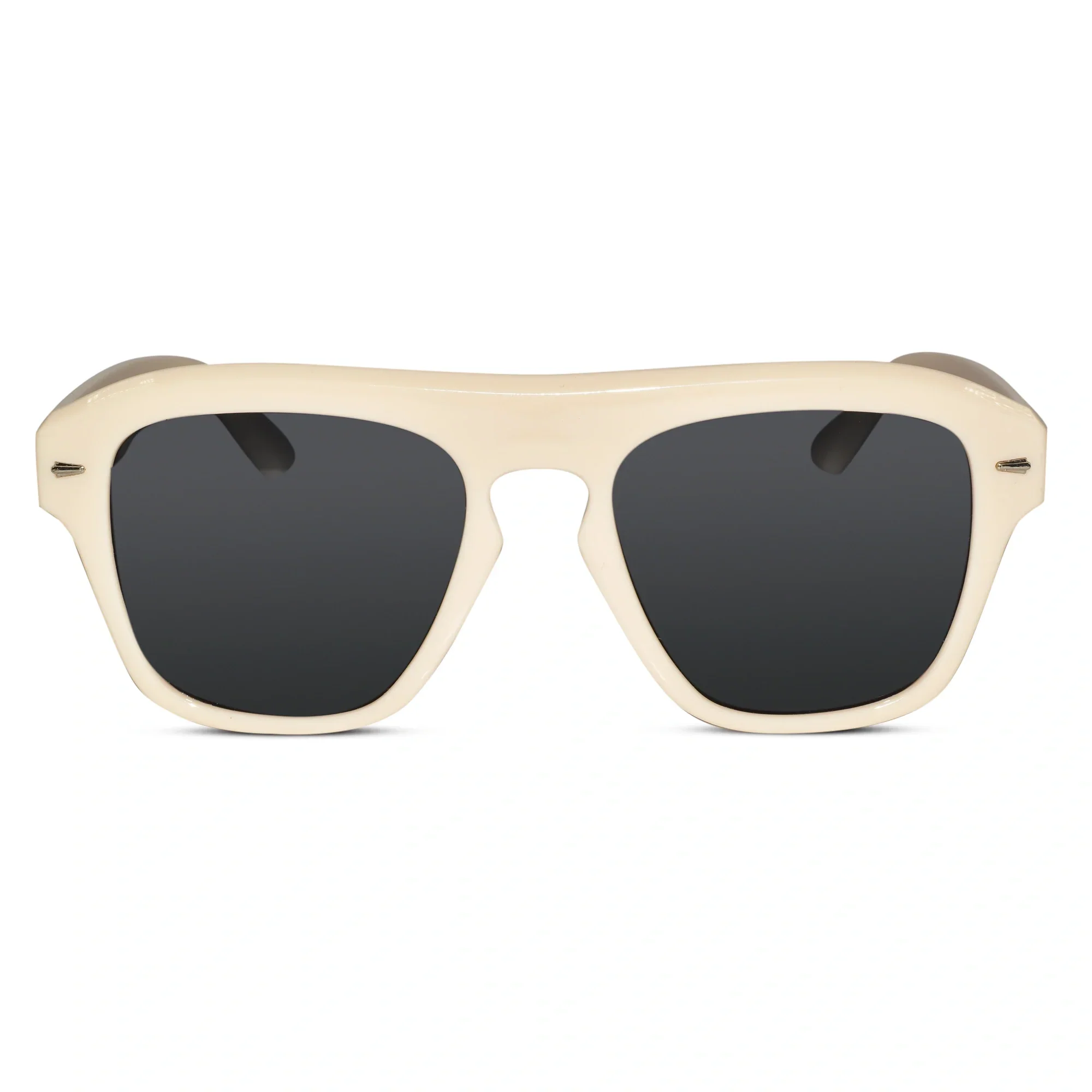 White Bold Wayfarer Sunglasses Men & Women - Image 2