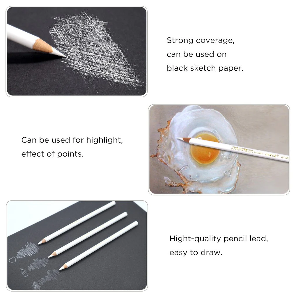 White Charcoal Pencil Set: (3 Pieces) - Image 11