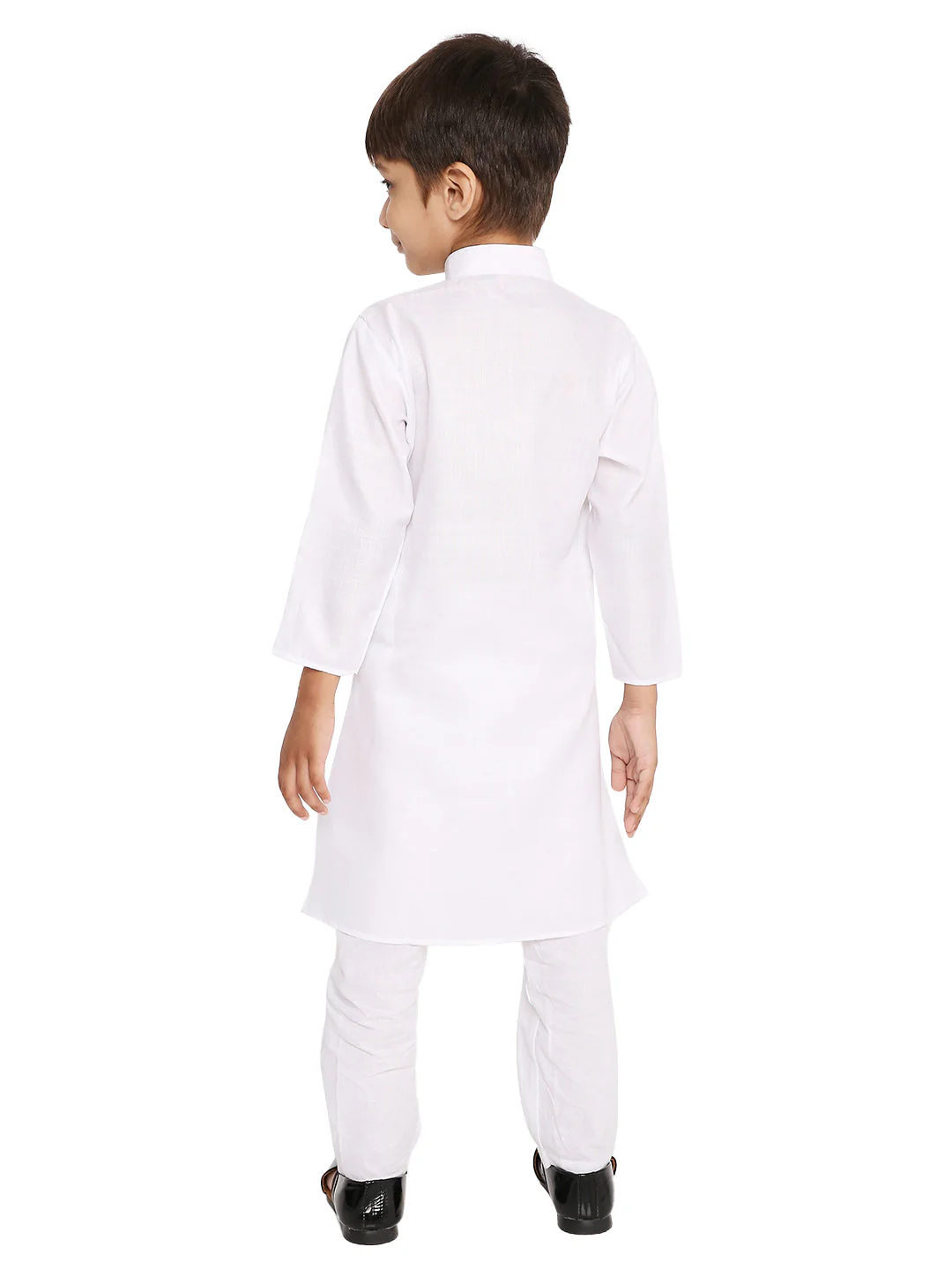 White Cotton Blend Kurta - Image 4